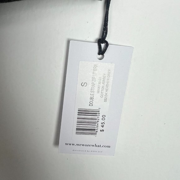 NWT WeWoreWhat Double Strap Zip Up Bra Dark Heather Grey Size Small S NEW - Picture 6 of 13